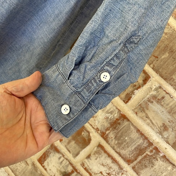 J.Jill Blue Denim Button-Up Long Sleeved Shirt Dress - Picture 7 of 11